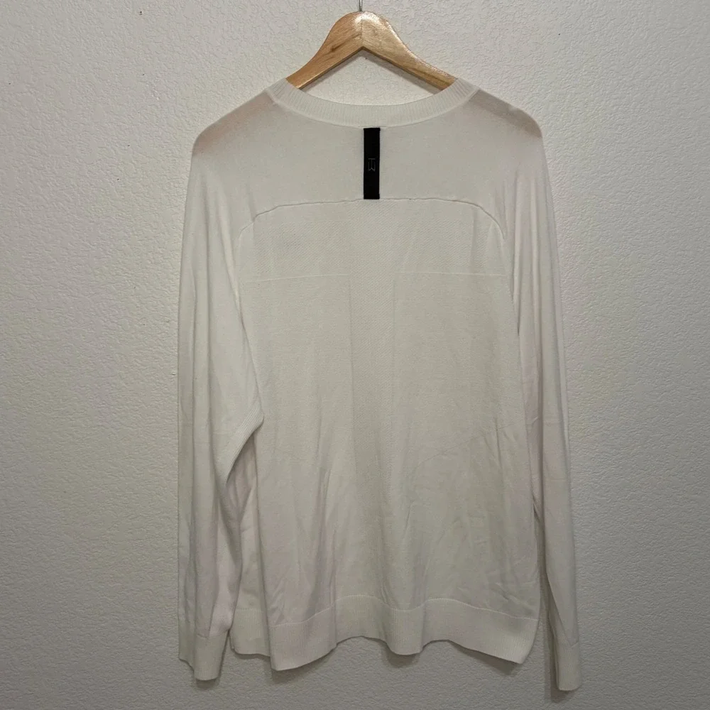 Nike Tiger Woods TW Collection White Knit Golf Sweater Mens XL Crew Neck Logo
